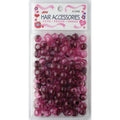 Joy Round Hair Beads X-Large, 100 Count, Two Tone Dark Vivid Red