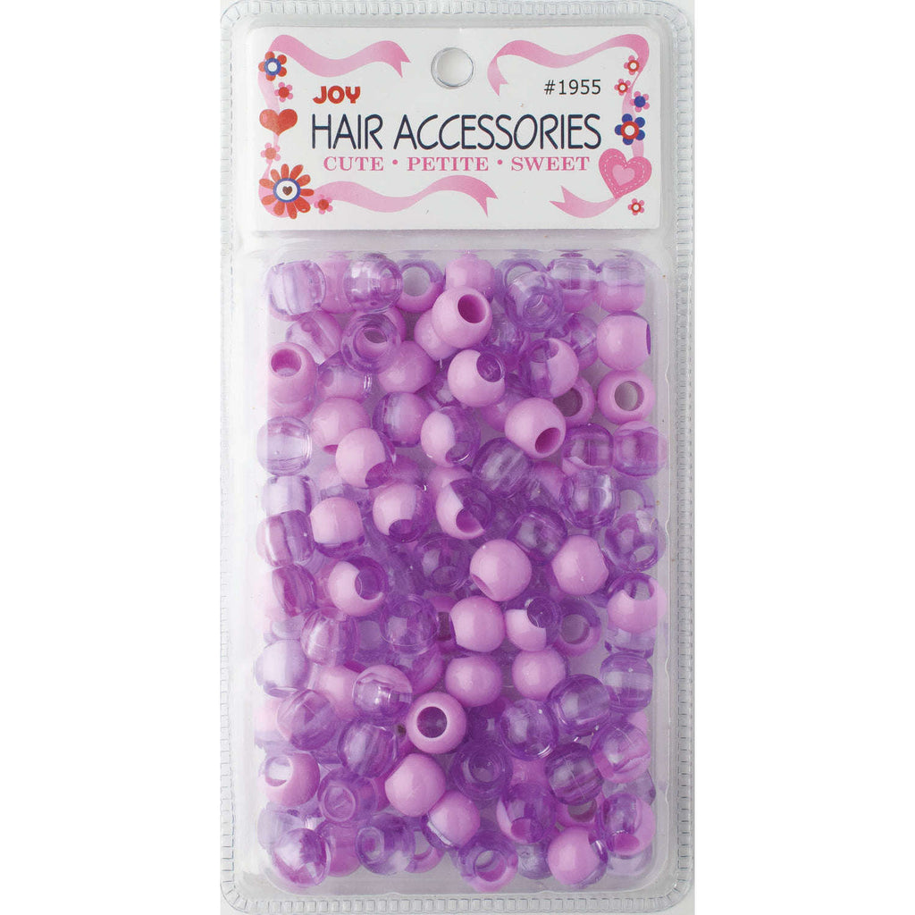 Joy Round Hair Beads X-Large, 100 Count, Two Tone Pastel Purple