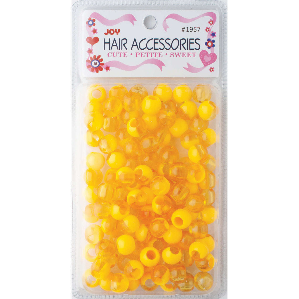 Joy Round Hair Beads X-Large, 100 Count, Two Tone Pastel Yellow