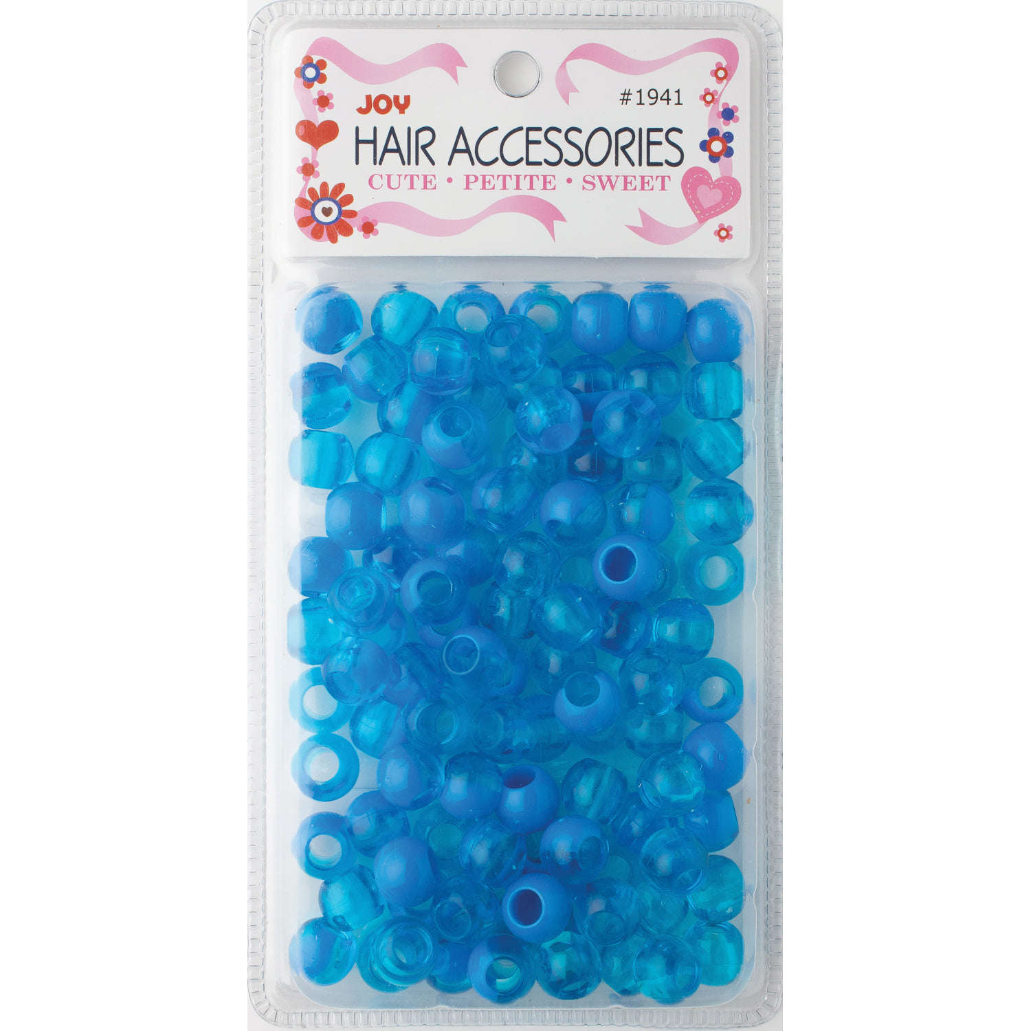 Joy Round Hair Beads X-Large, 100 Count, Two Tone Vivid Blue