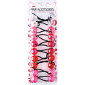 Joy Twin Beads Ponytailer 10ct Asst Clear Pink