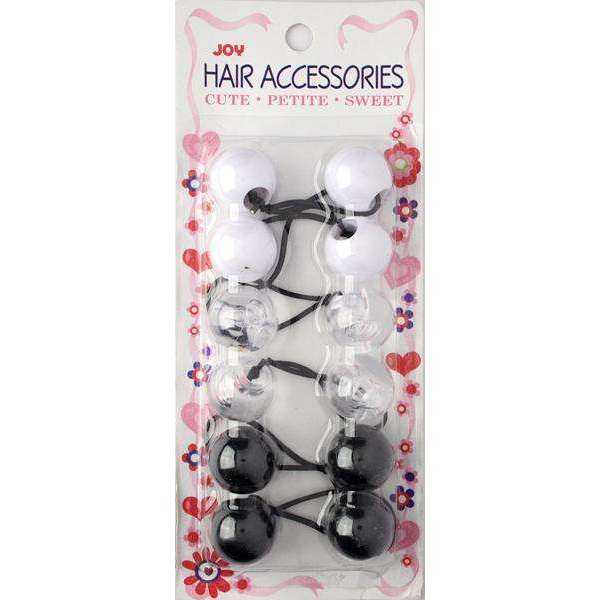 Joy Twin Beads Ponytailers 6Ct Assorted