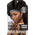 Ms. Remi Silky Satin Jewel Bonnet X-Jumbo, 1 Count, Black