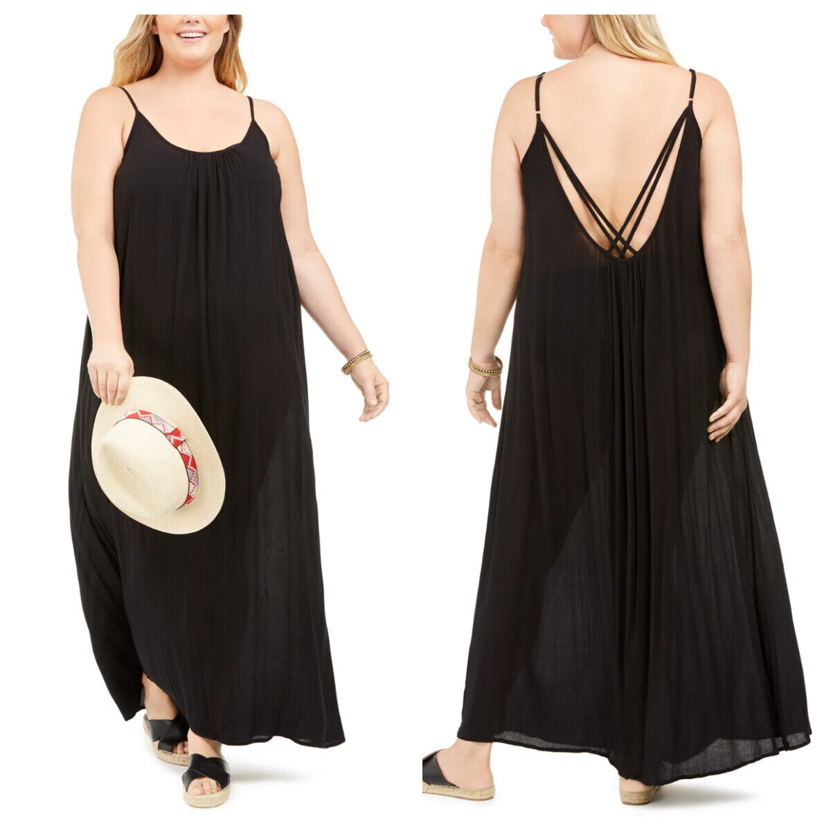 Raviya Womens Plus Size Cotton Maxi Dress Cover-up
