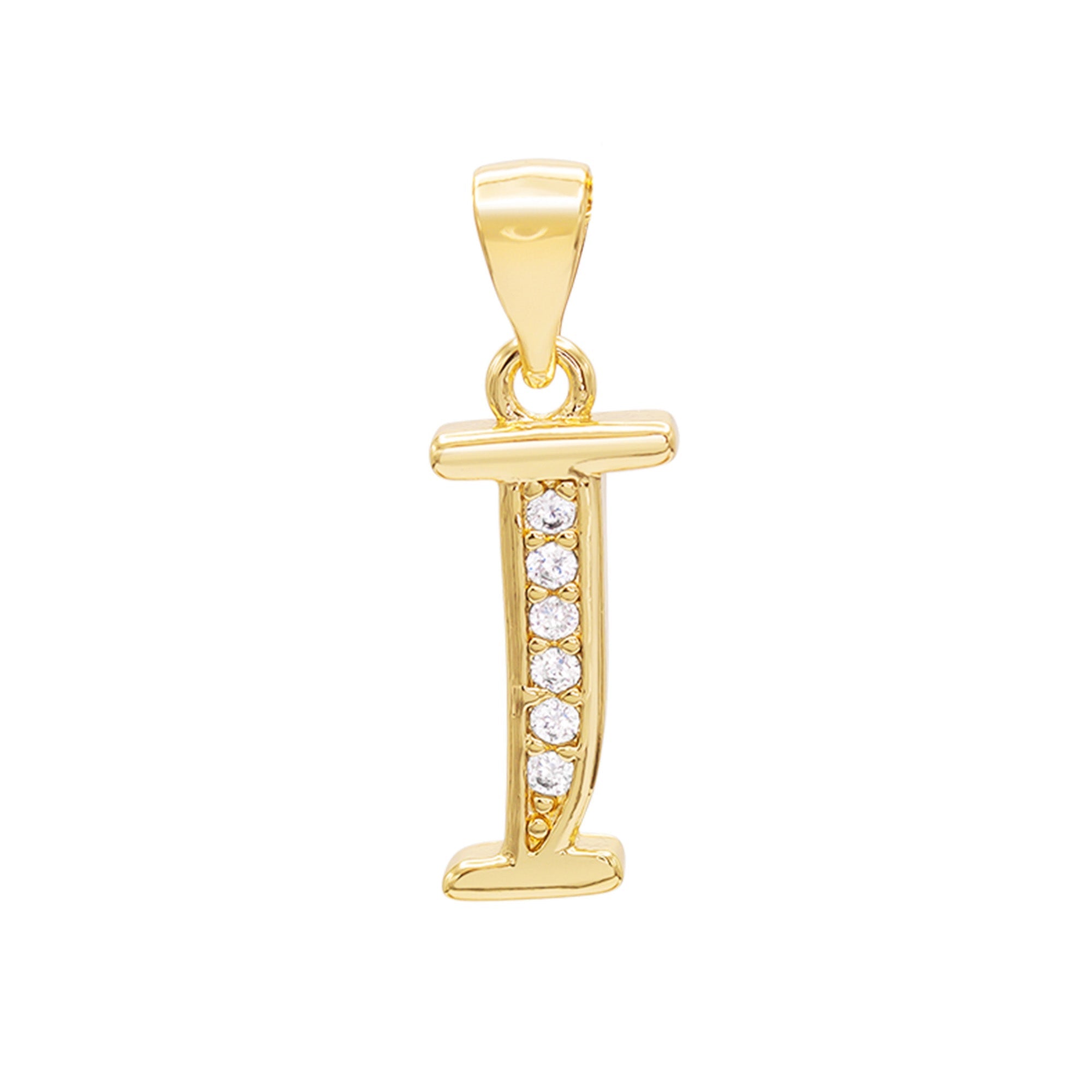 Alphabet A-Z Initial Letter CZ Pendant 14K Gold Filled Curb Chain Set 18" 20" 24" Women